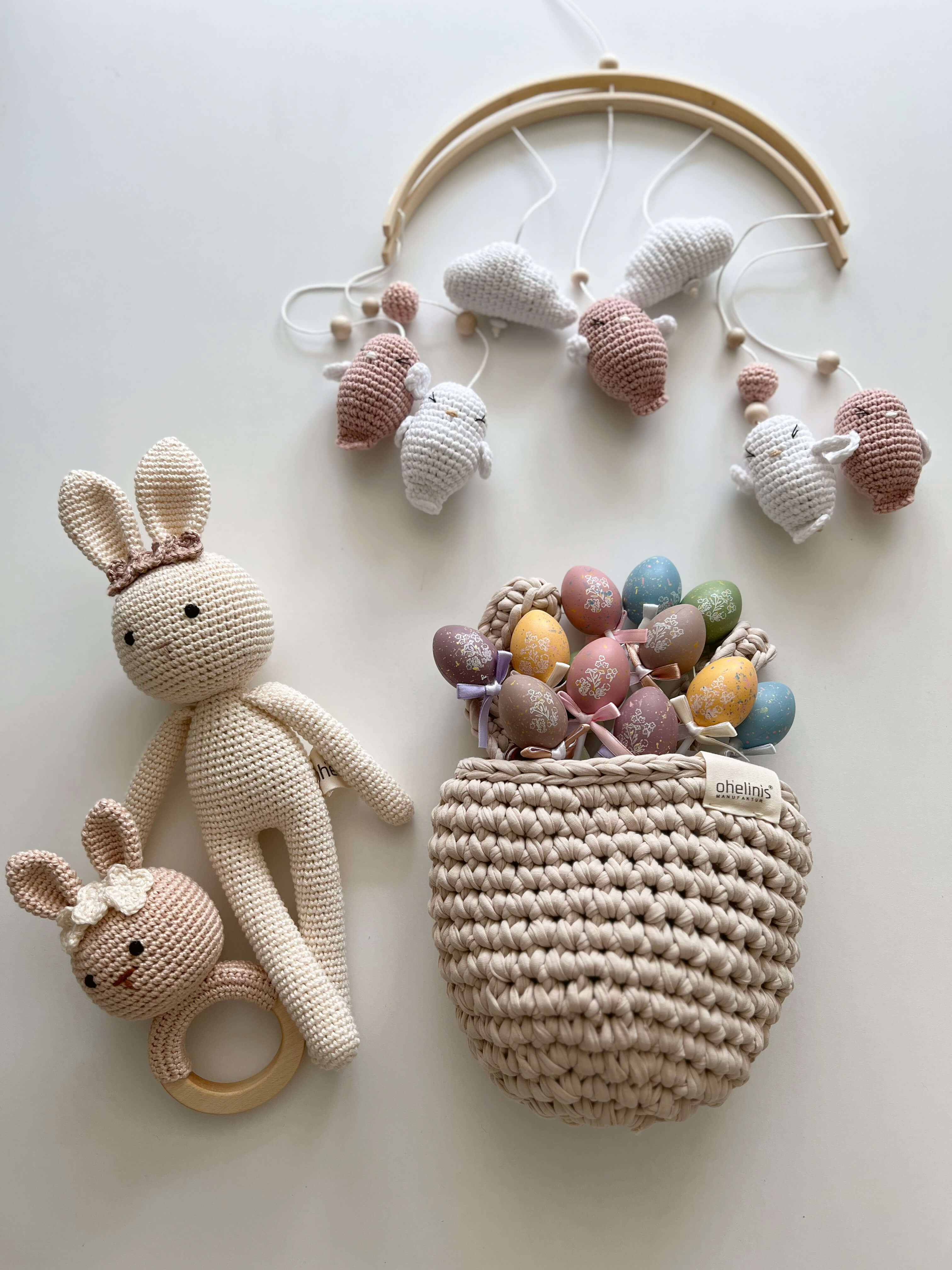 Baby Mobile arch "Bird" rose made of wood handmade