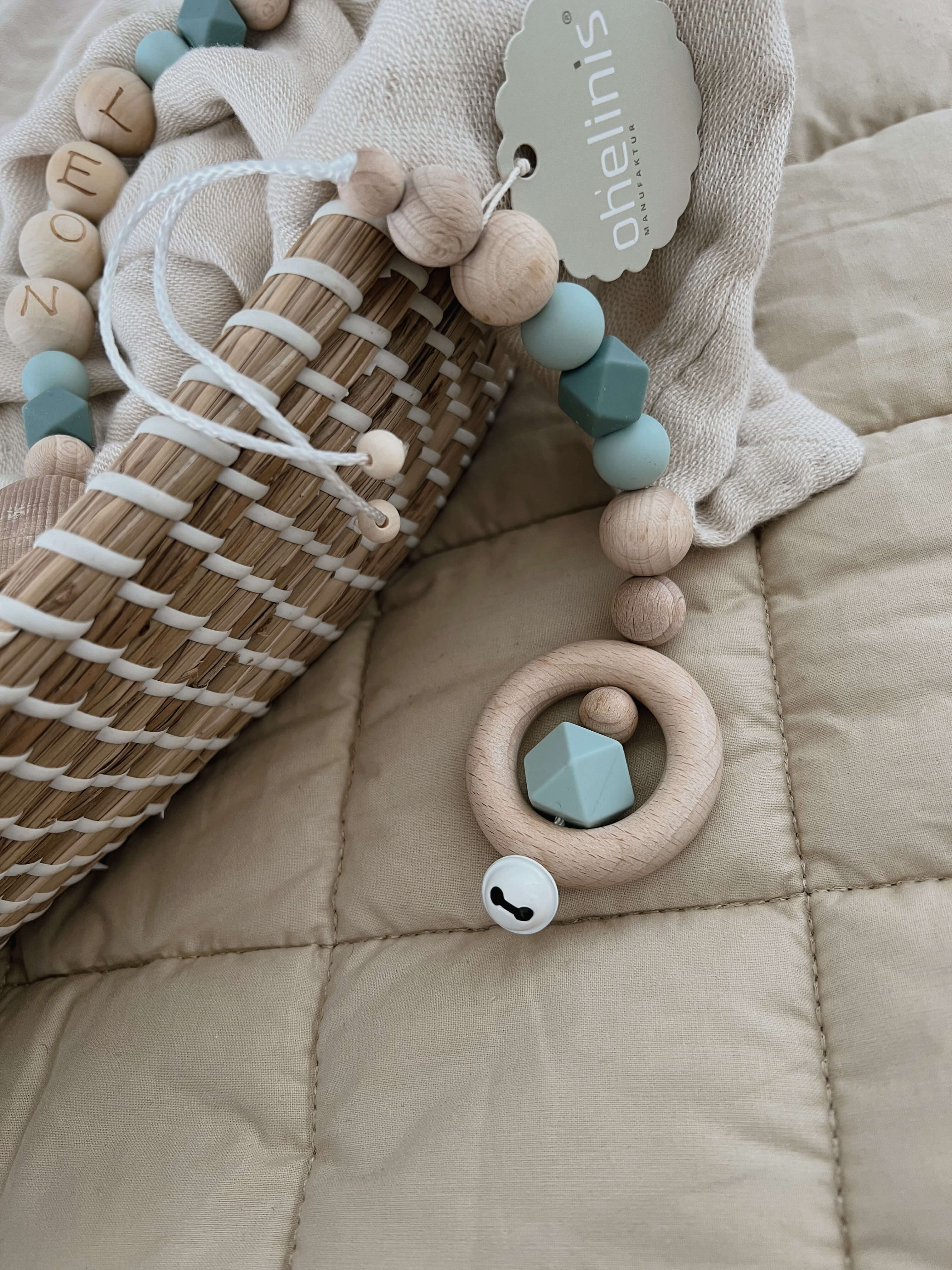 "Schnuller chain & baby seat pendant 'Blue'"