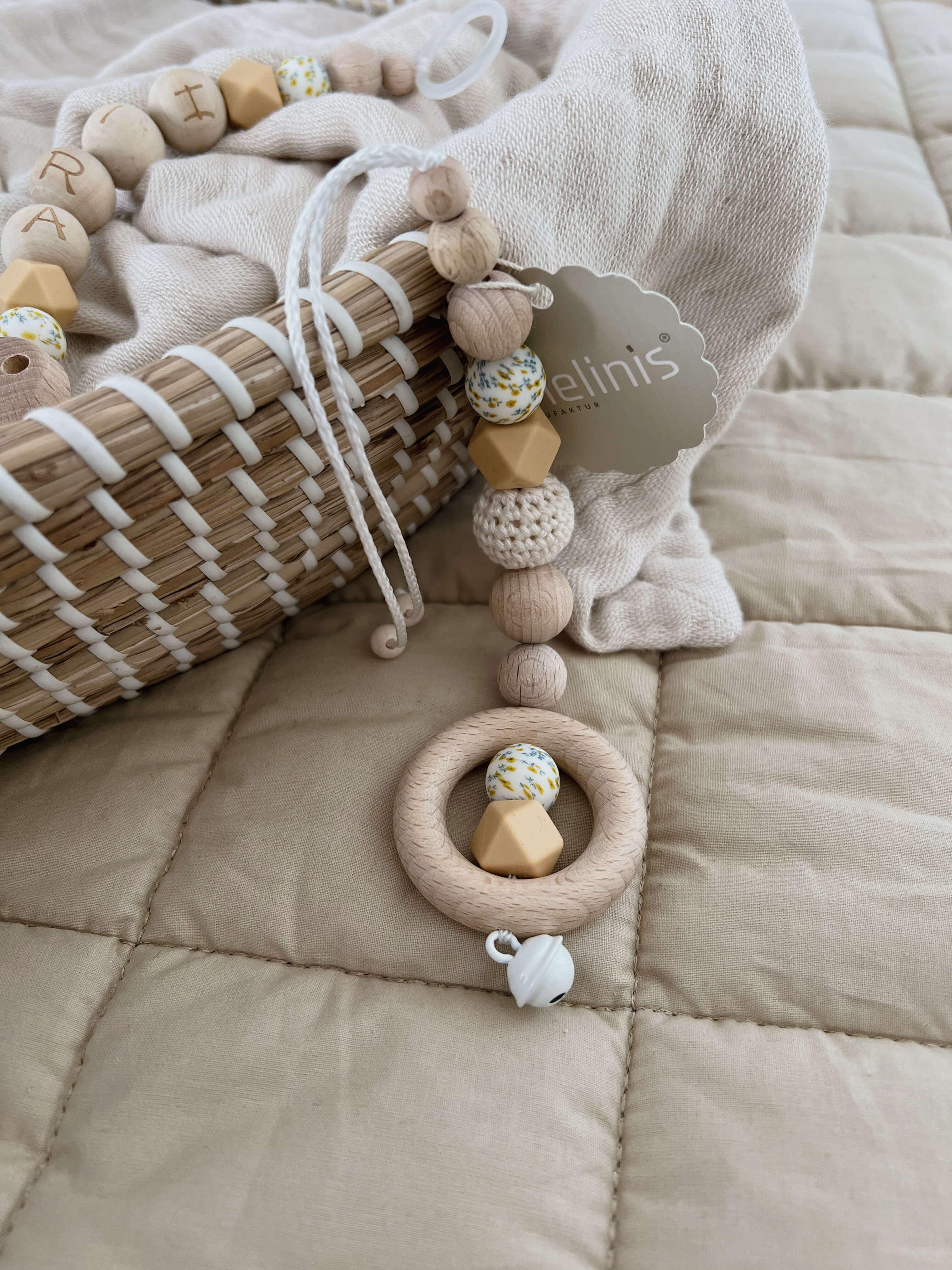 Pacifier chain & baby seat pendant "Maia"