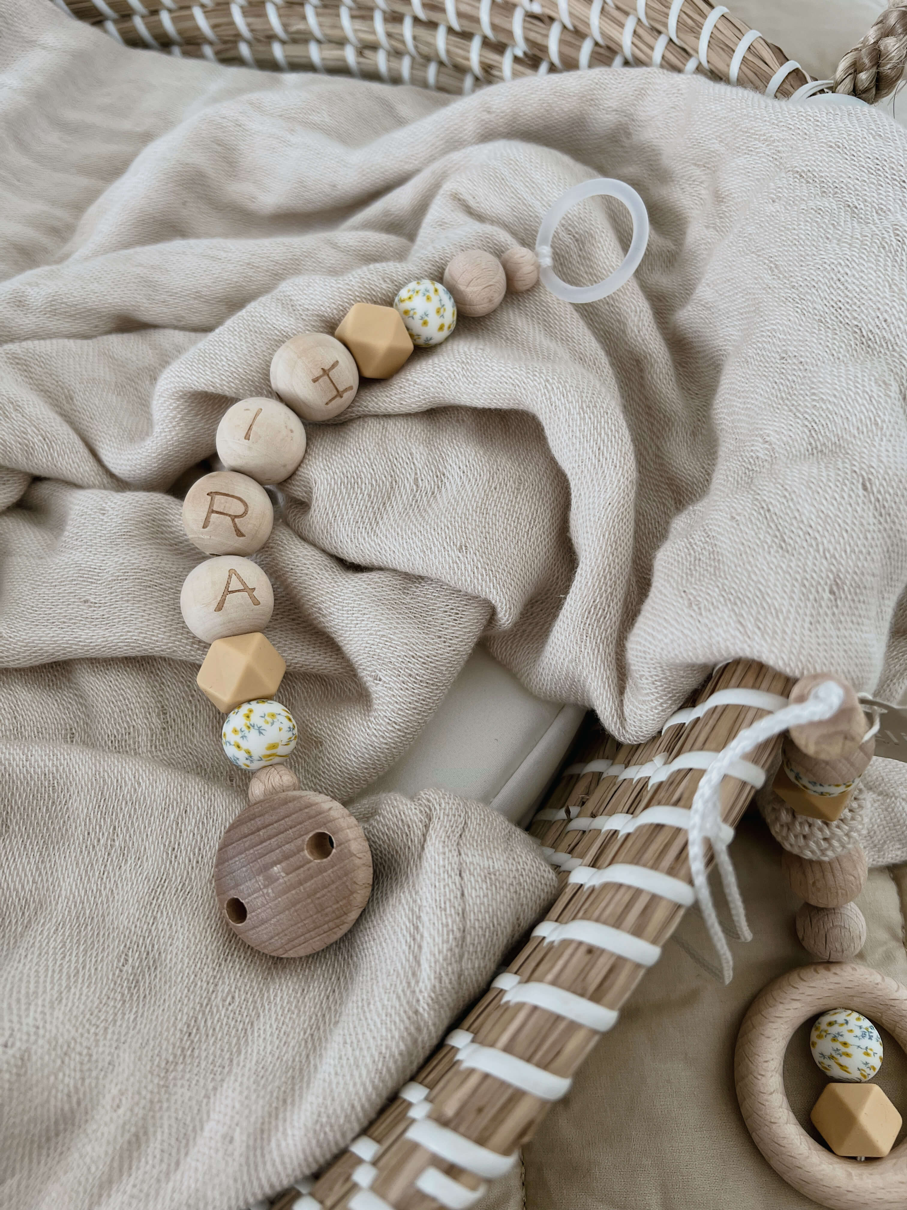 Pacifier chain & baby seat pendant "Maia"