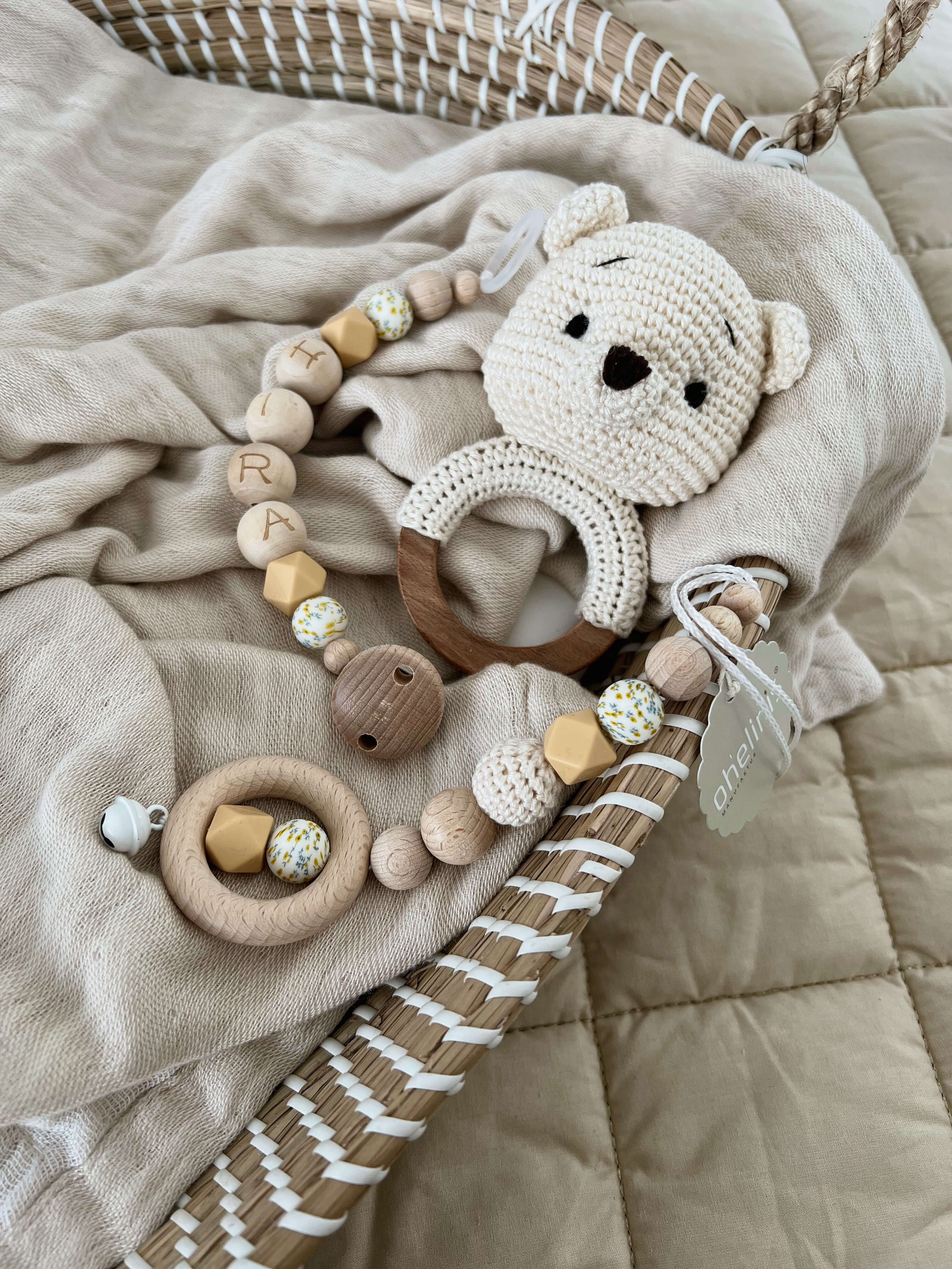 Pacifier chain & baby seat pendant "Maia"