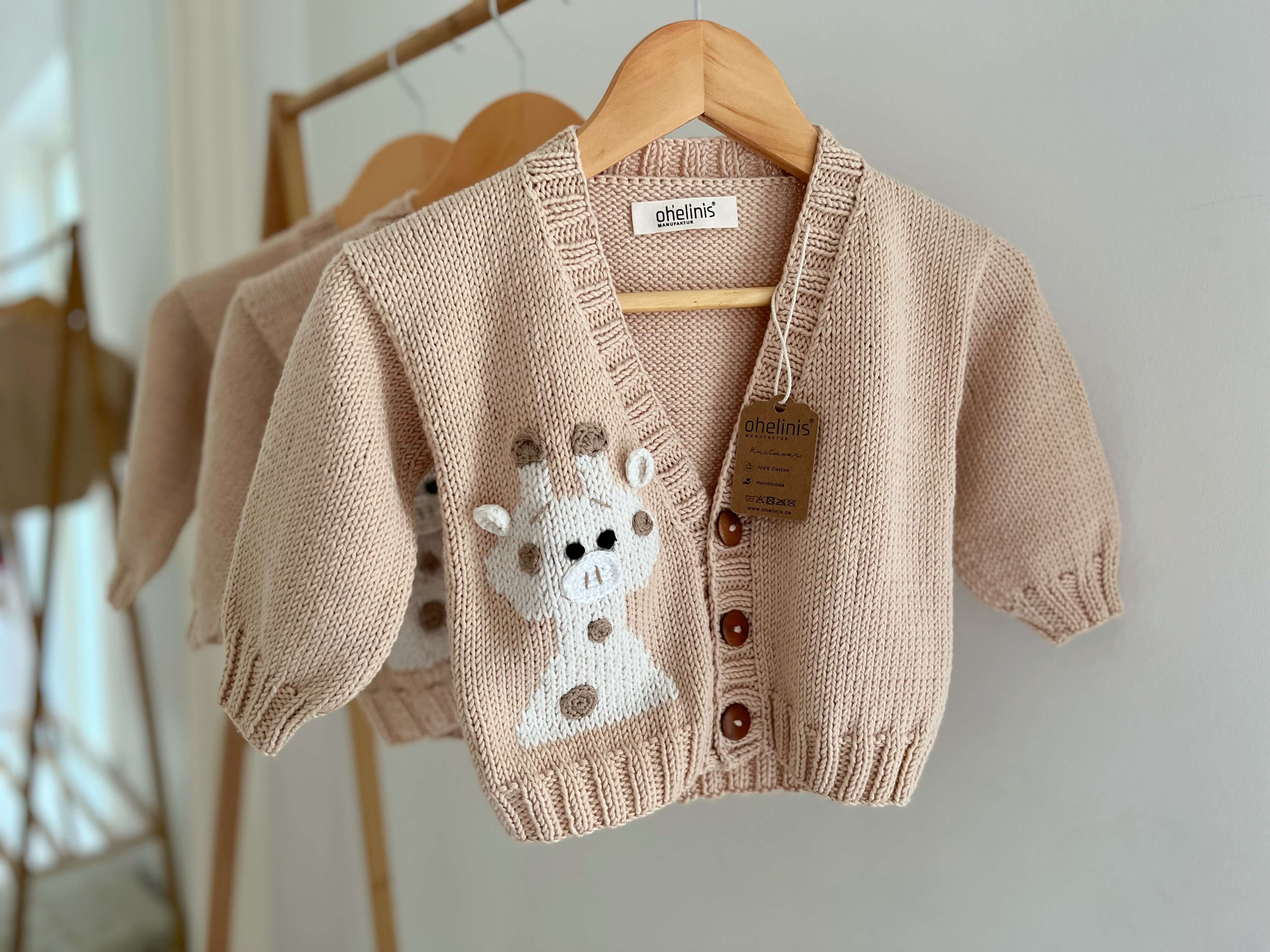 Cardigan "Gif" with Giraffe Embroidery