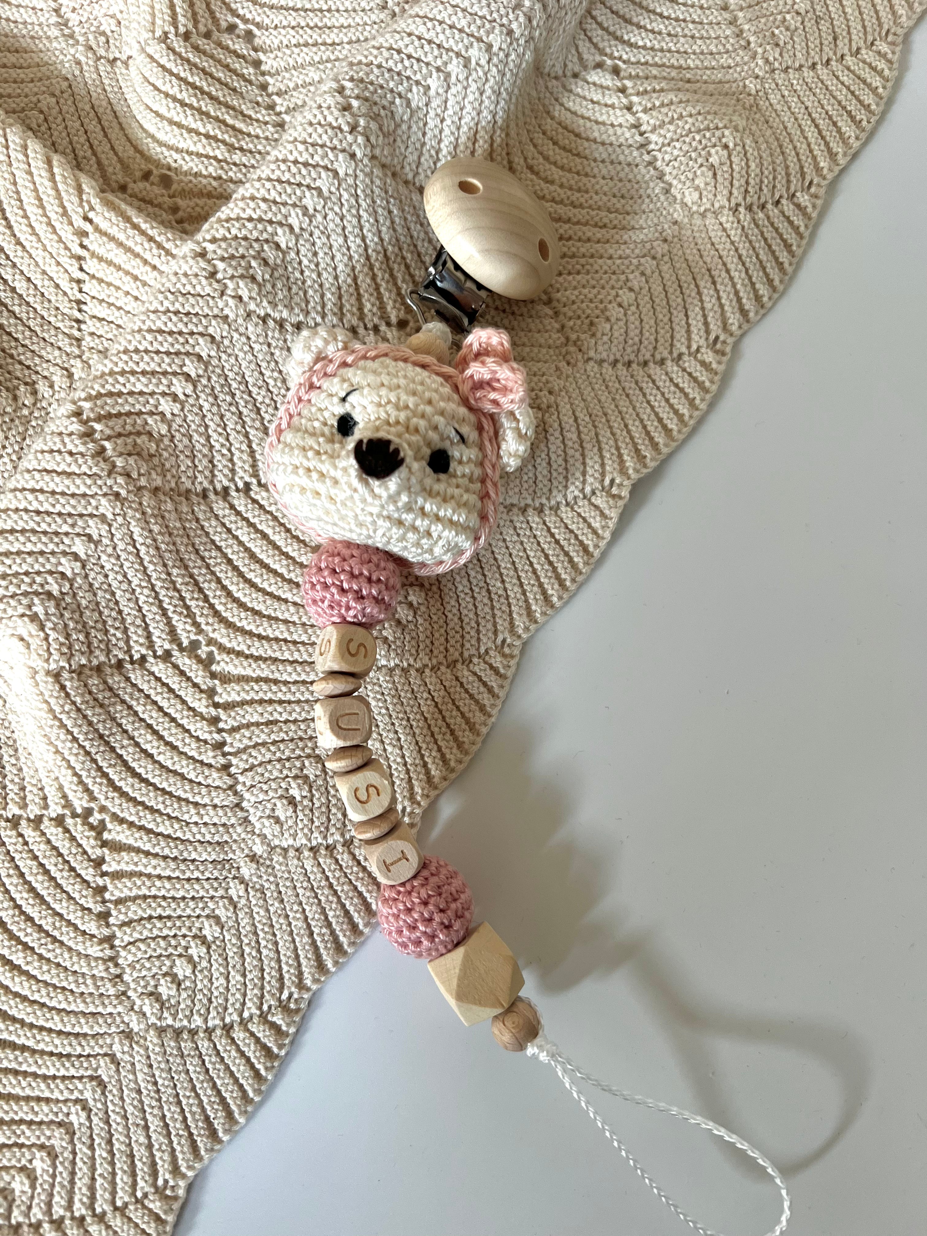 Schnullerkette mit Namen  "Ted Sand"