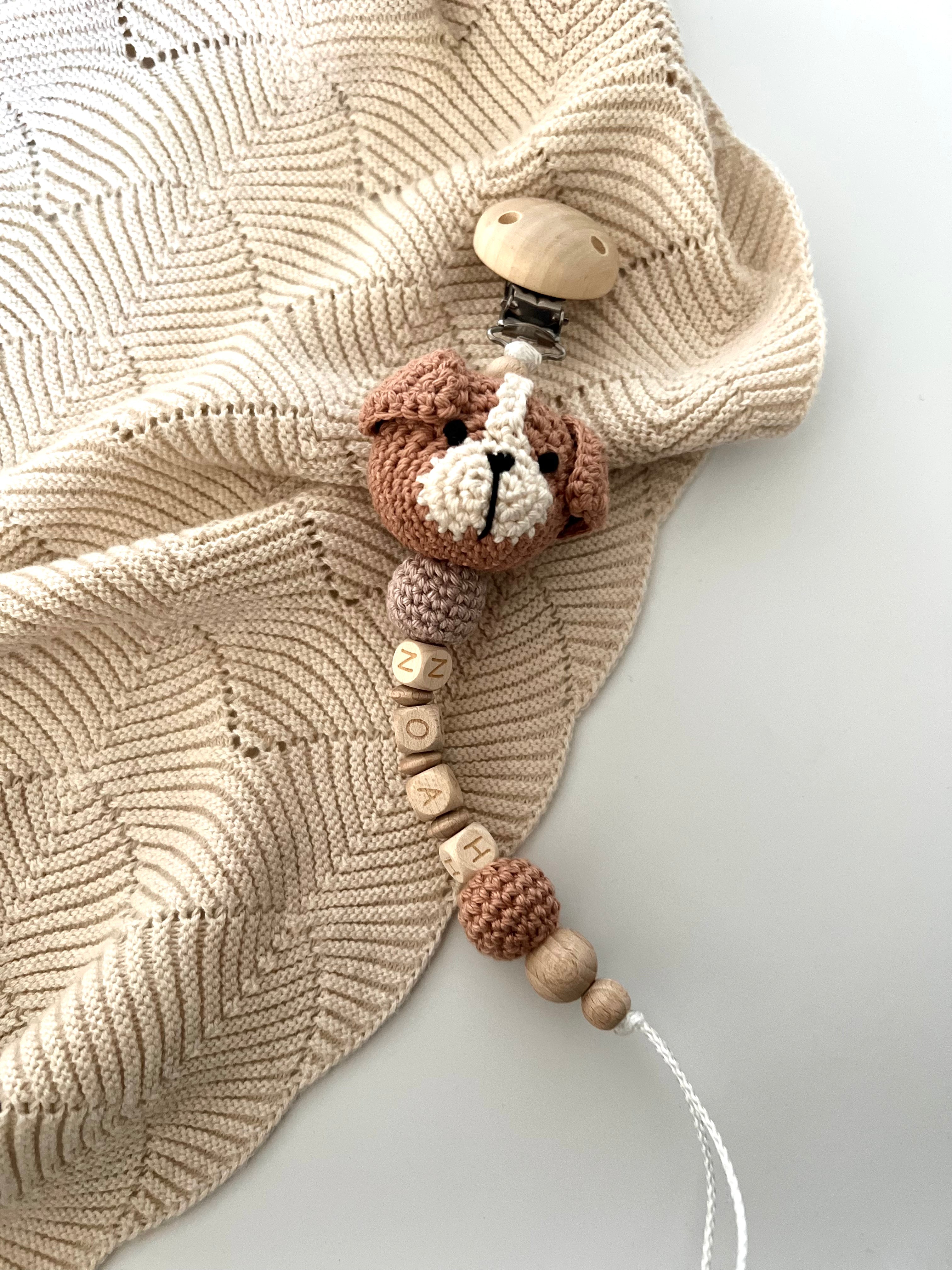 Schnullerkette mit Namen  "Bello"