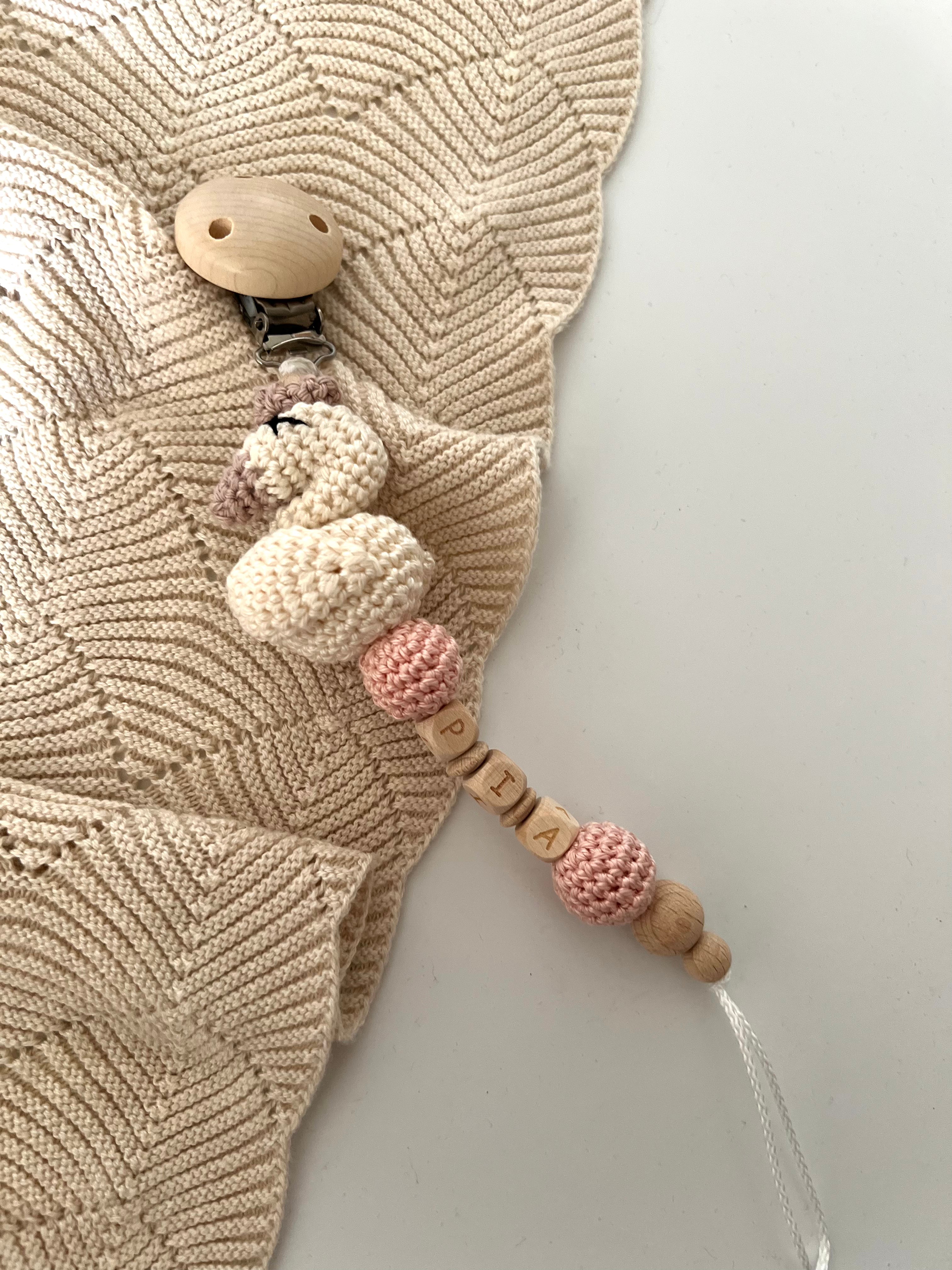 Schnullerkette mit Namen  "Swan"
