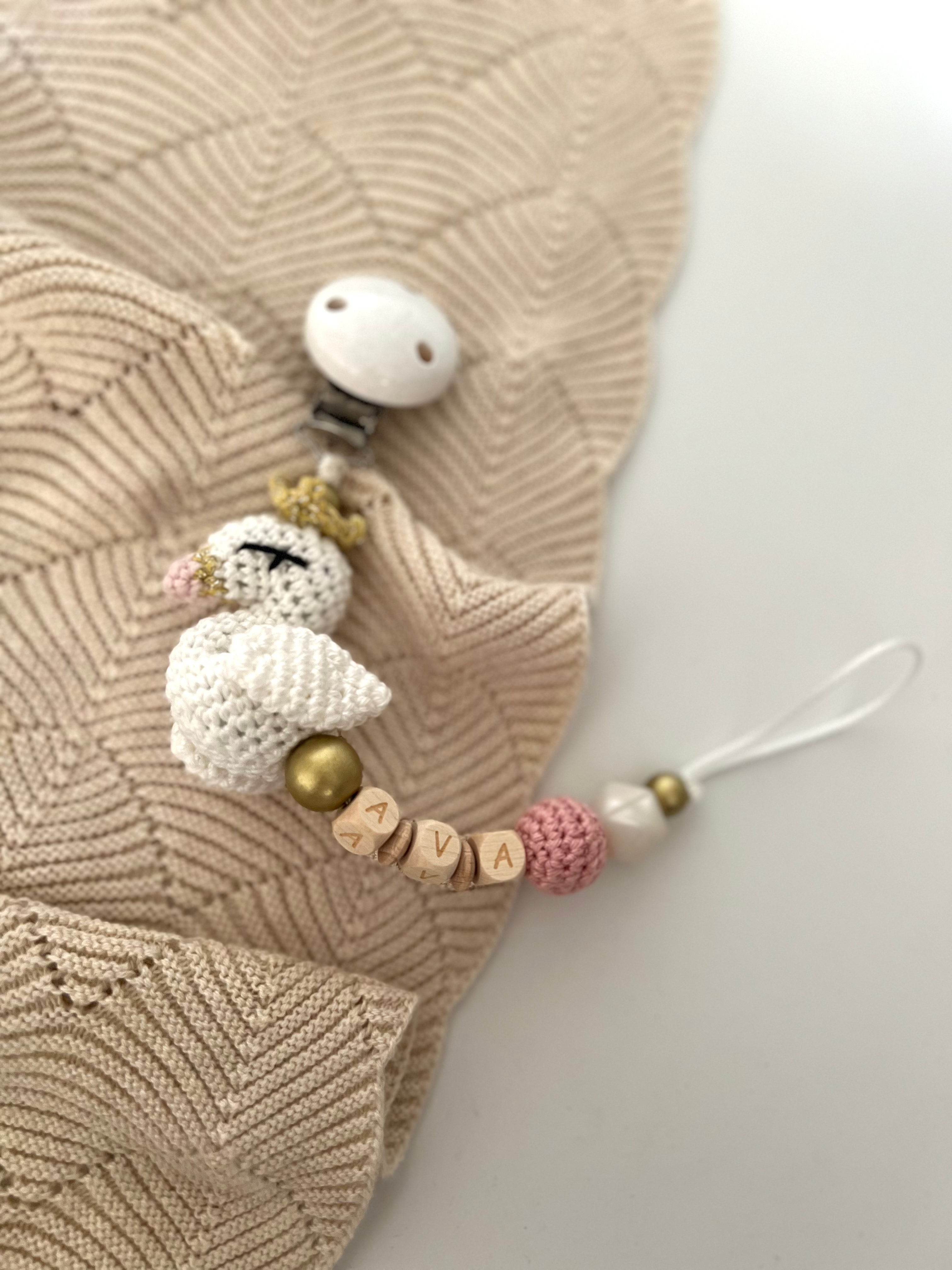Schnullerkette mit Namen  "Swan"