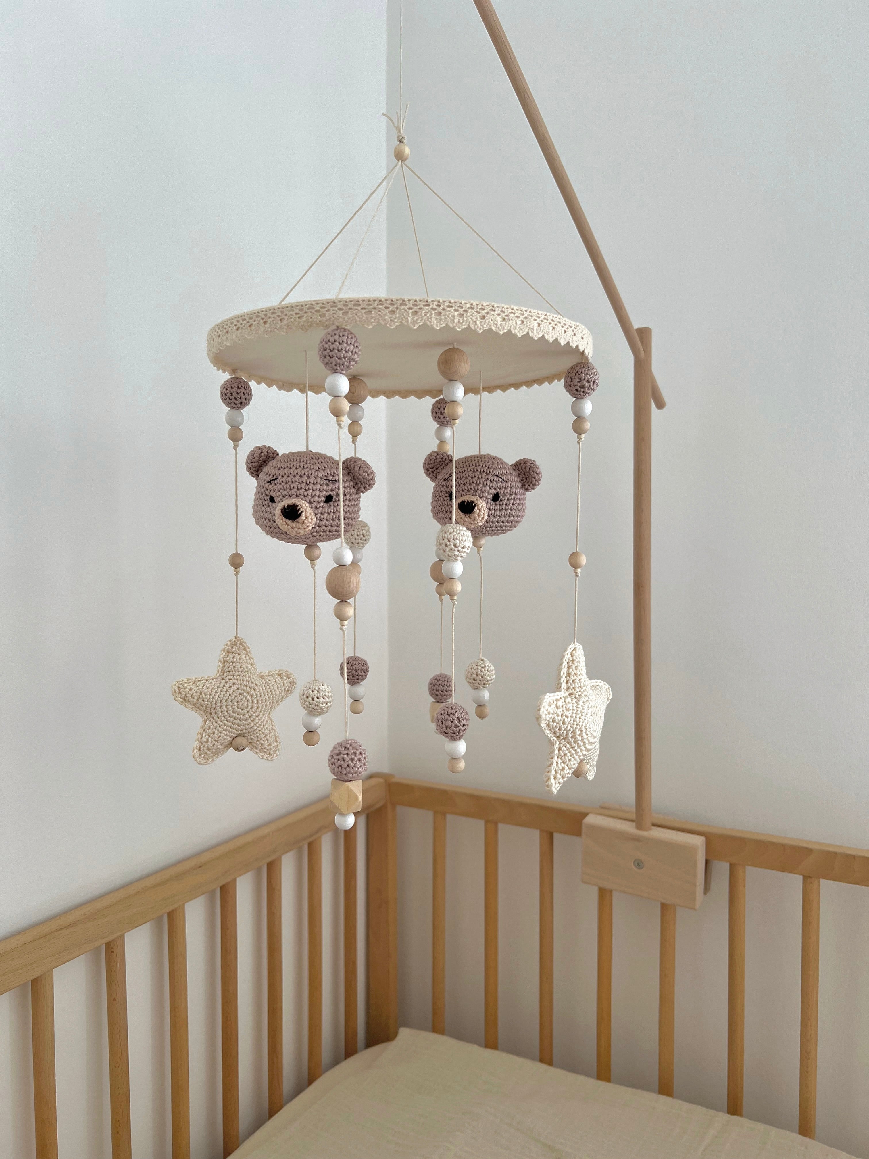Baby Mobile 2in1 "TED NATURE" mit Musik aus Holz
