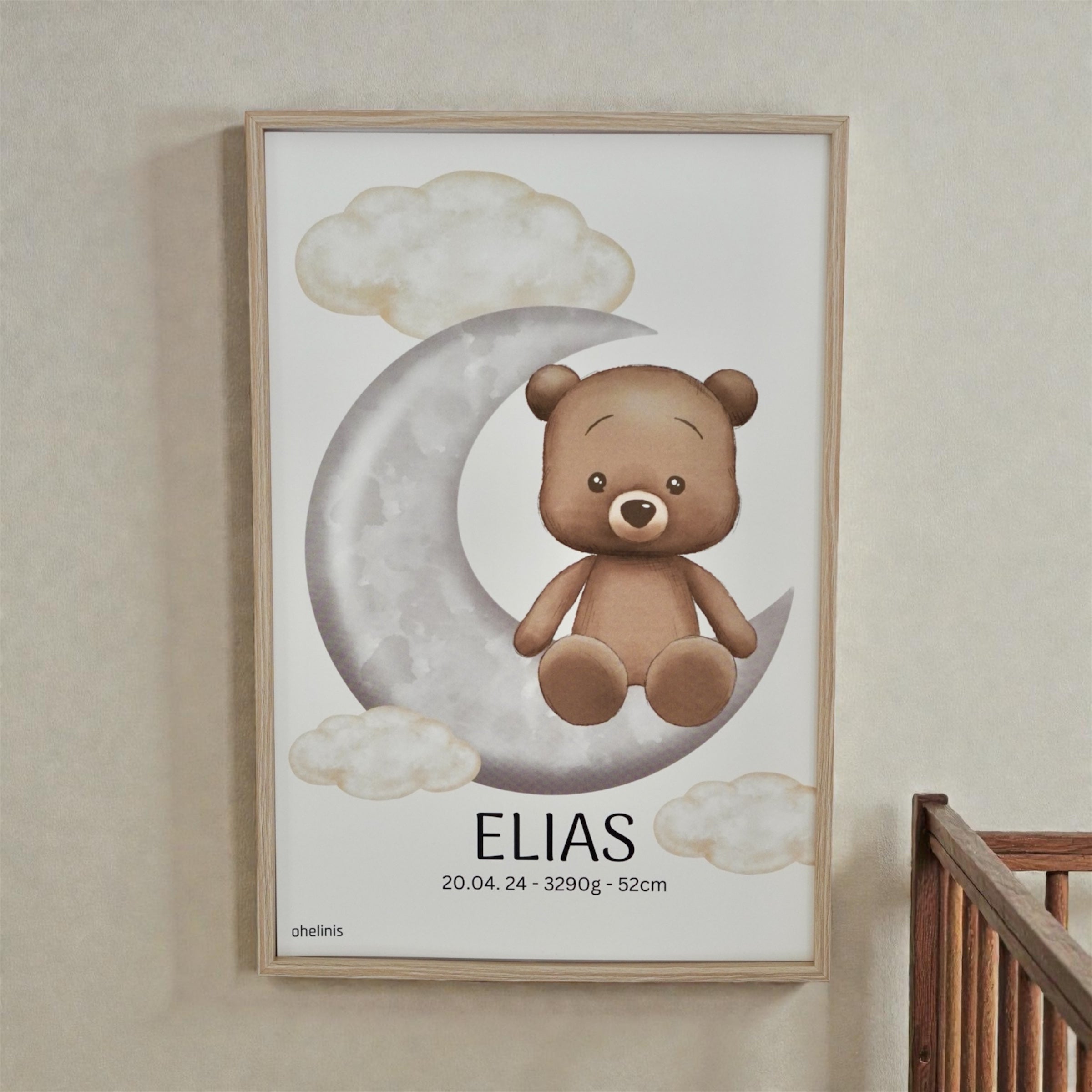Personalisiertes Geburtsposter “TED MOON"