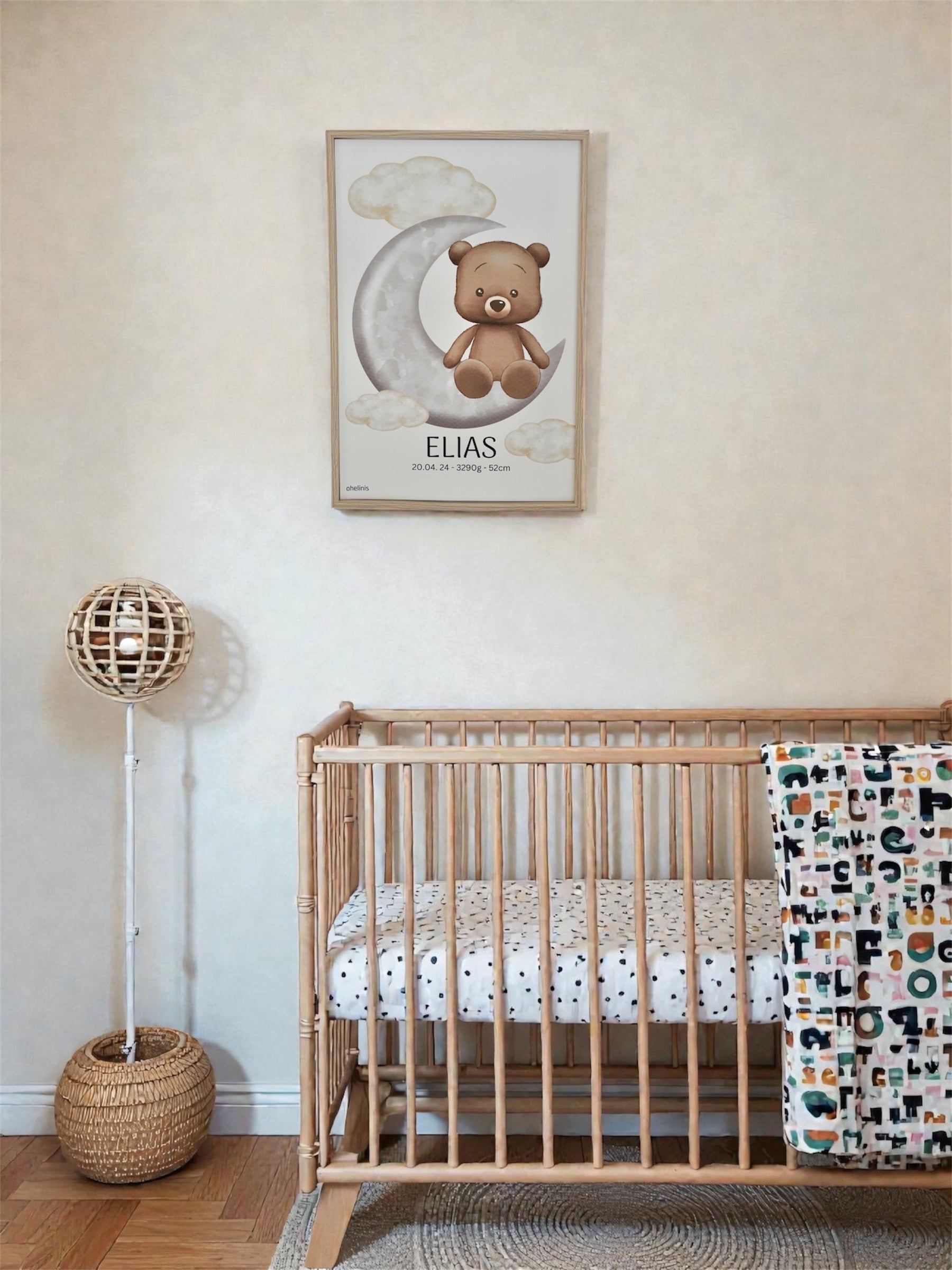 Personalisiertes Geburtsposter “TED MOON"