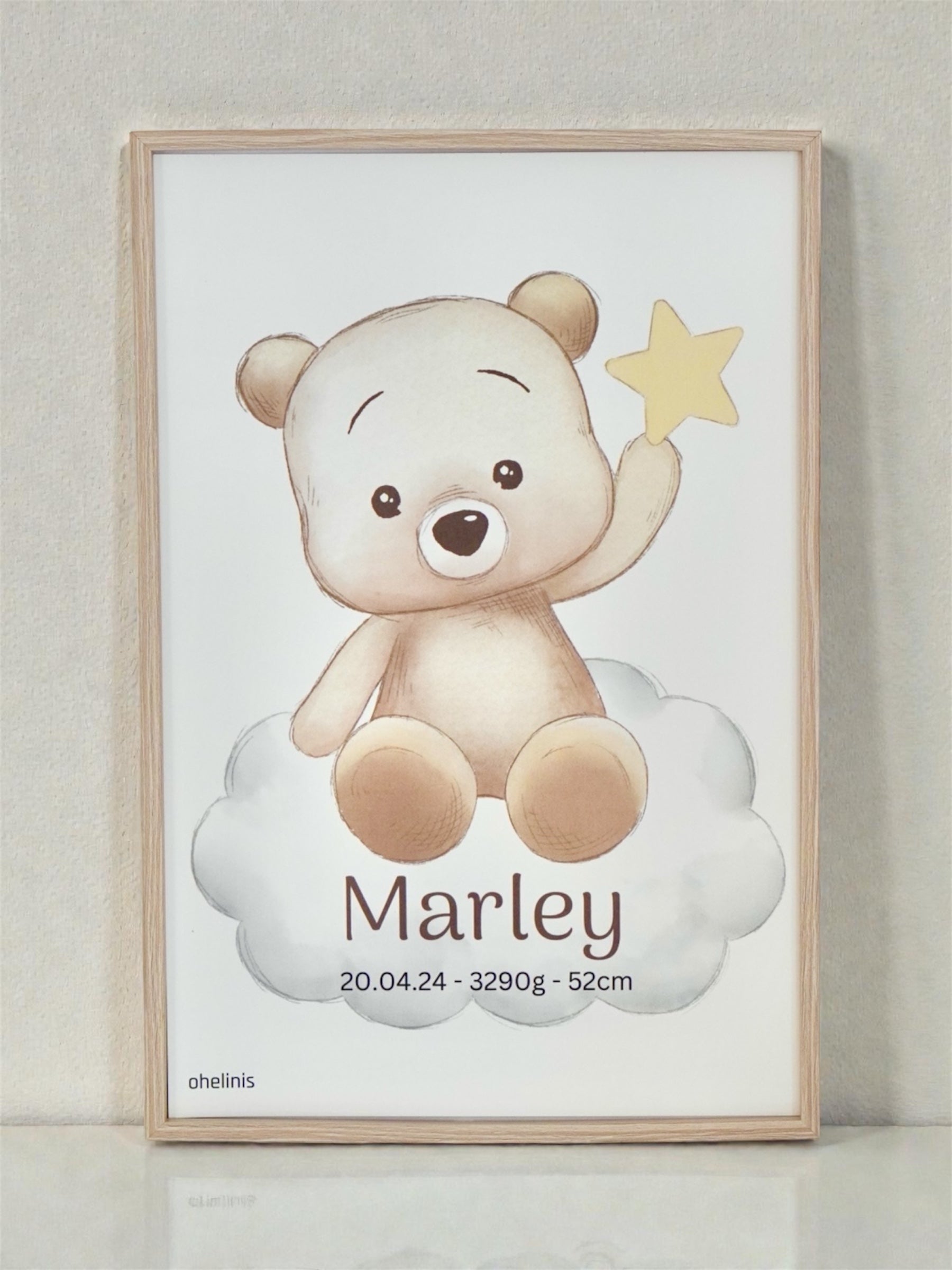 Personalisiertes Geburtsposter “TED CLOUD"