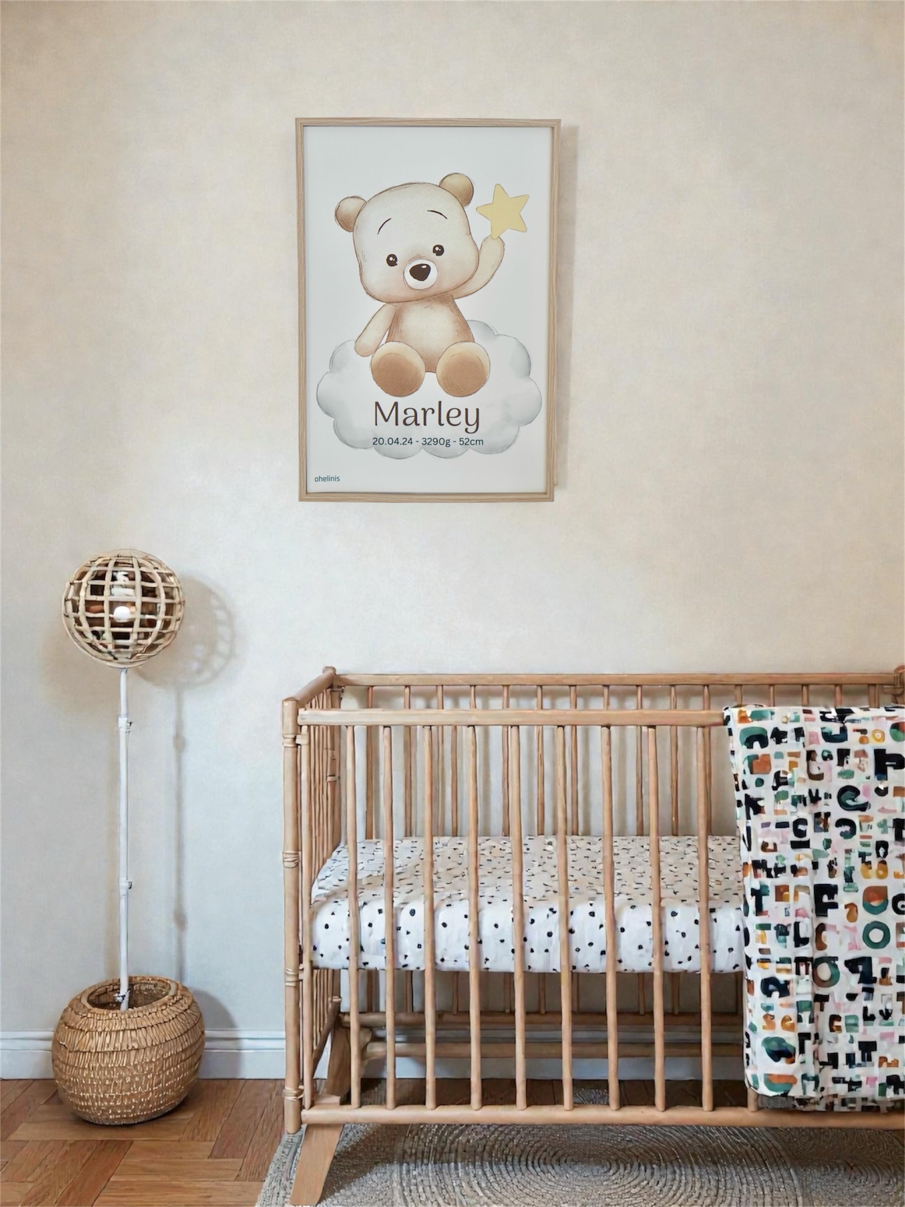 Personalisiertes Geburtsposter “TED CLOUD"