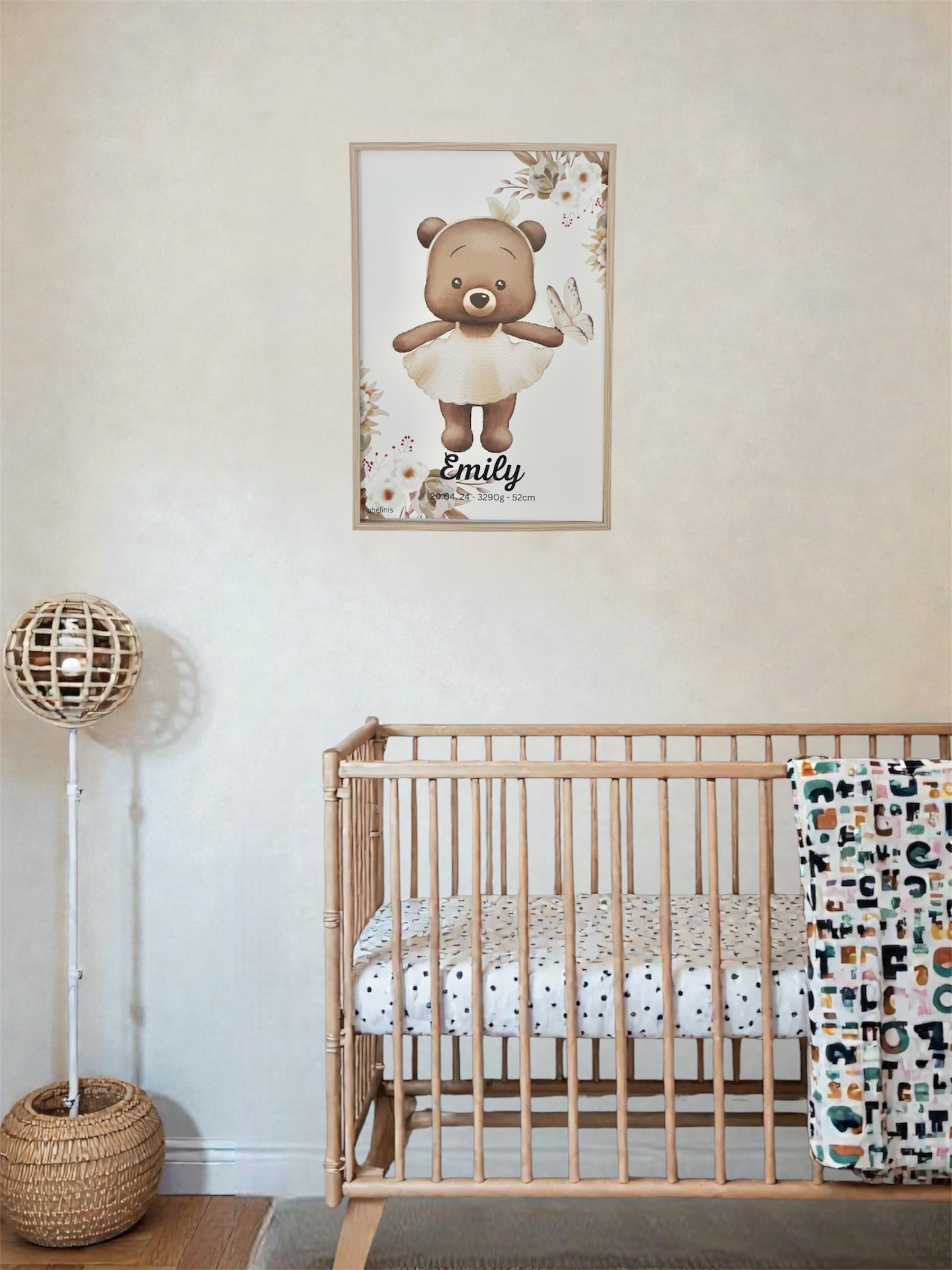 Personalisiertes Geburtsposter "TED ROMY BLOOM"