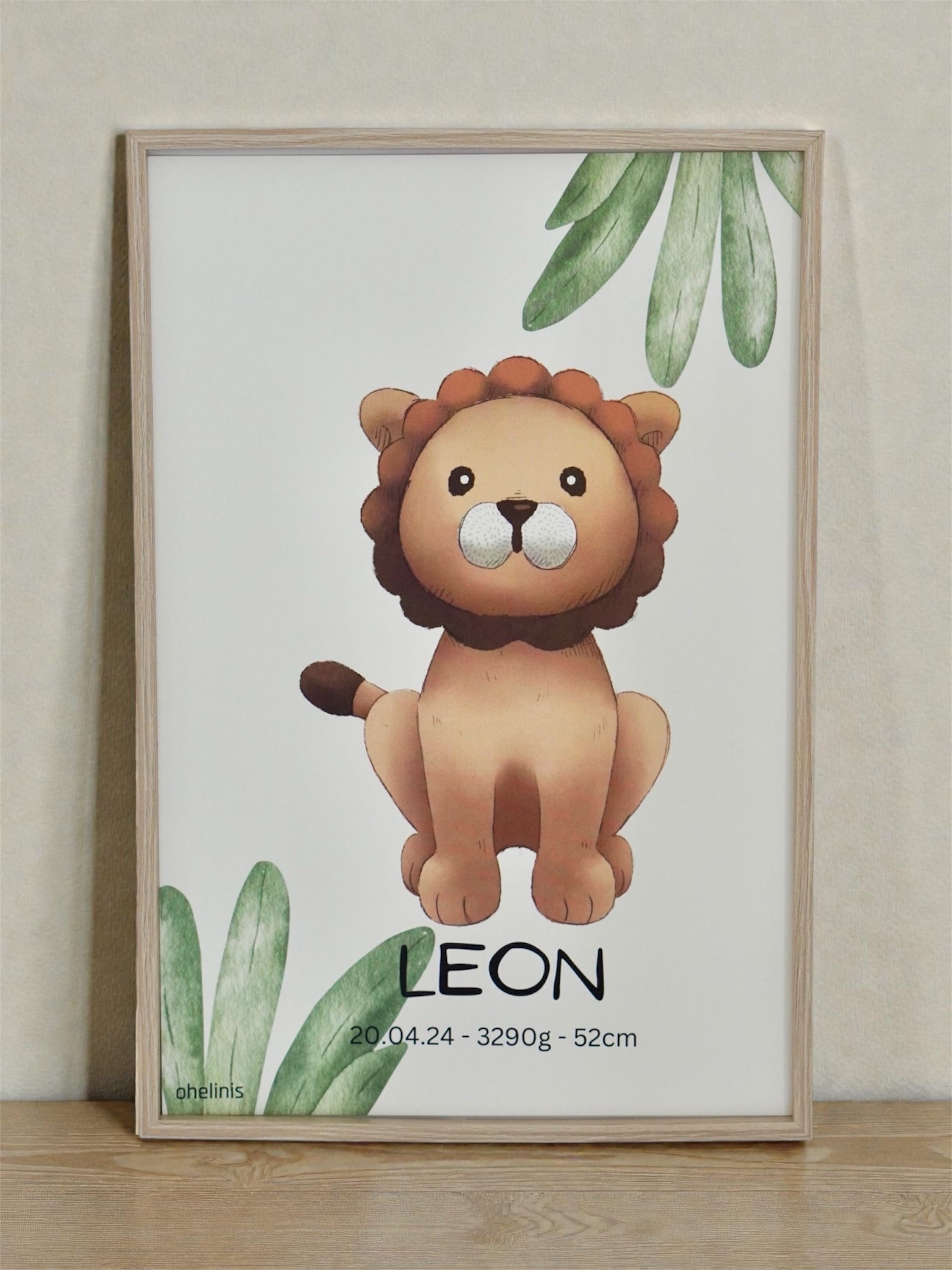 Personalisiertes Geburtsposter "LION FOREST"