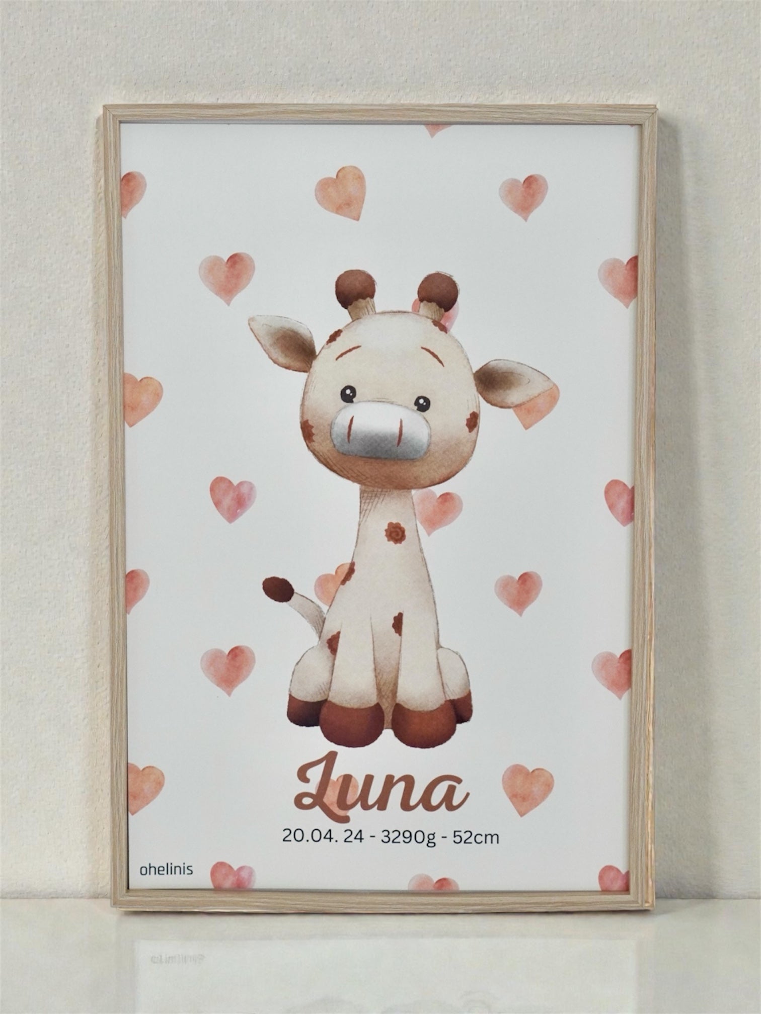 Personalisiertes Geburtsposter "GIRAFFI ELEGANT"