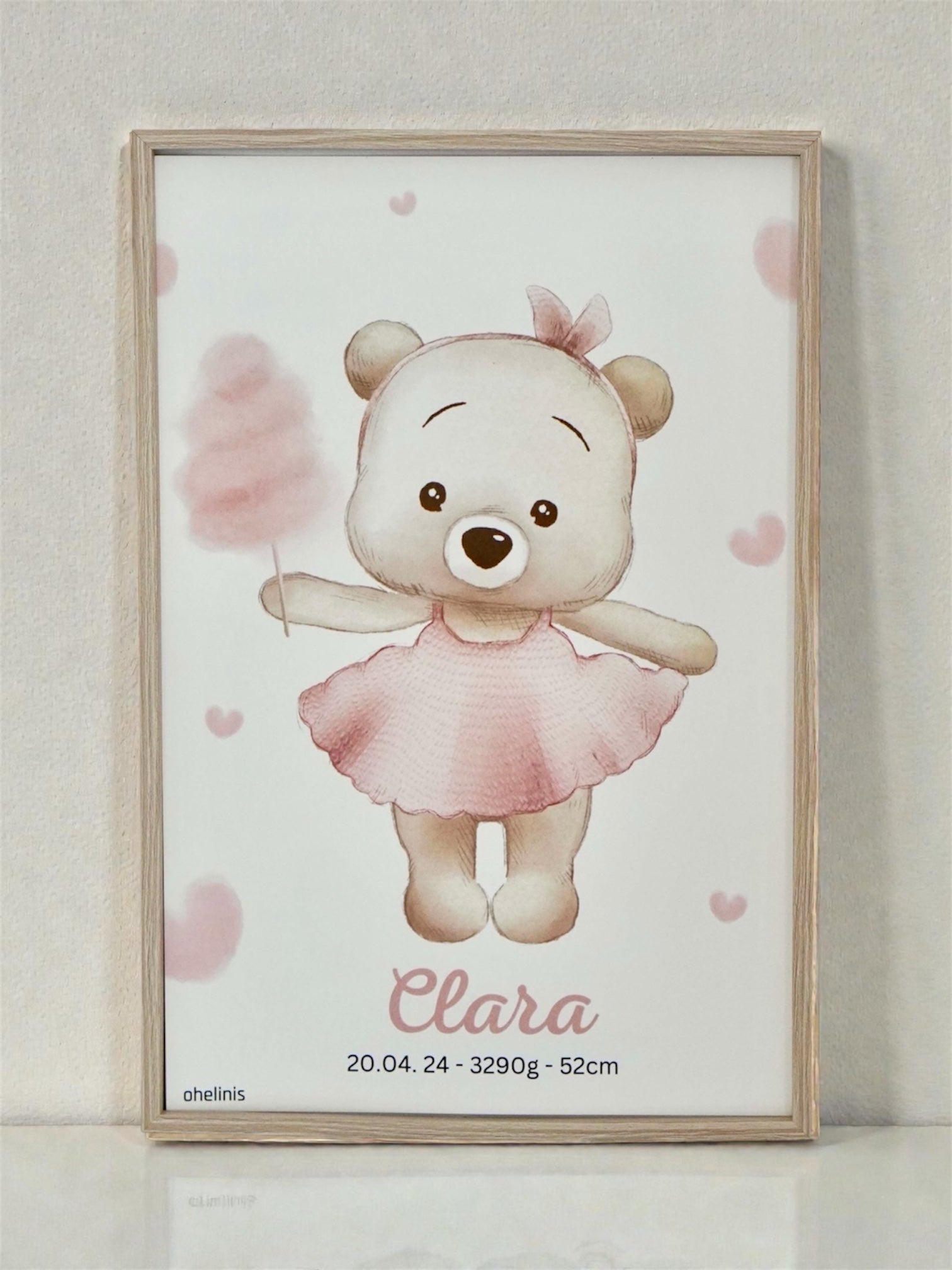 Personalisiertes Geburtsposter "COTTON CANDY"