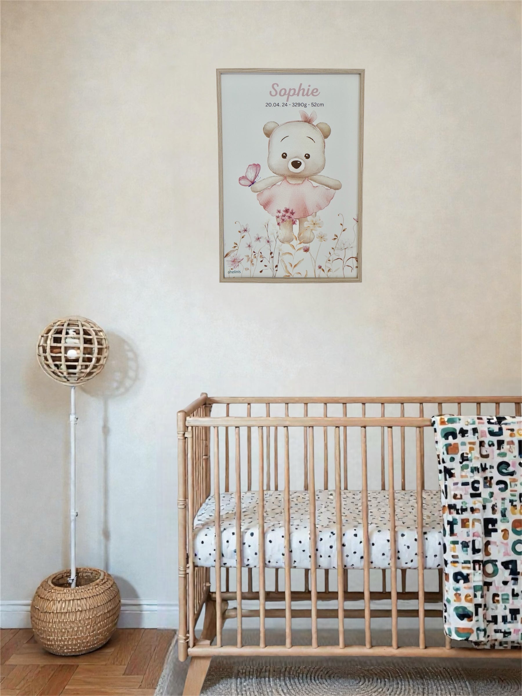 Personalisiertes Geburtsposter "COTTON CANDY BUTTERFLY"