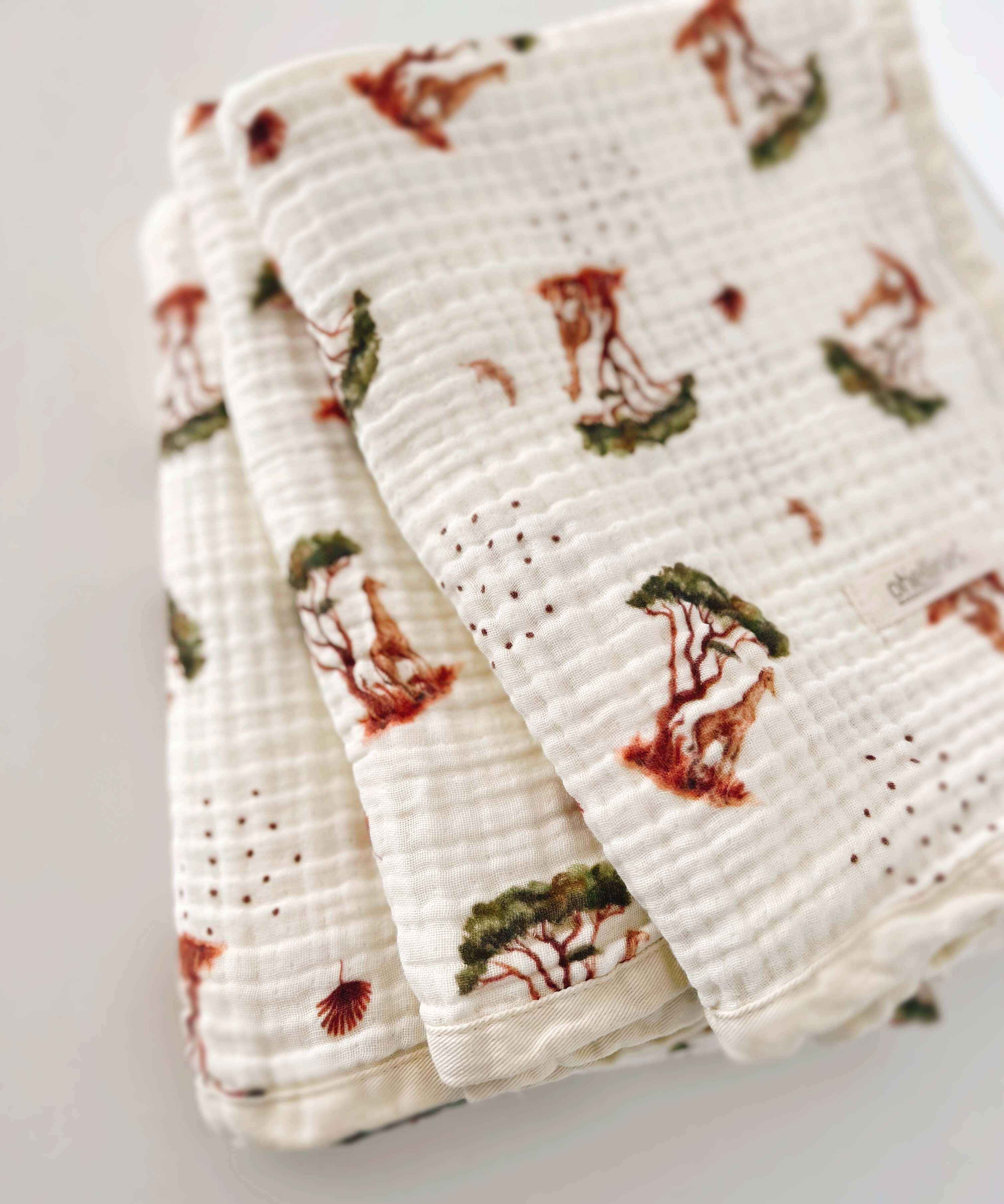XL Premium Musselin Baby Decke 4-Layer "GIRAFFI"