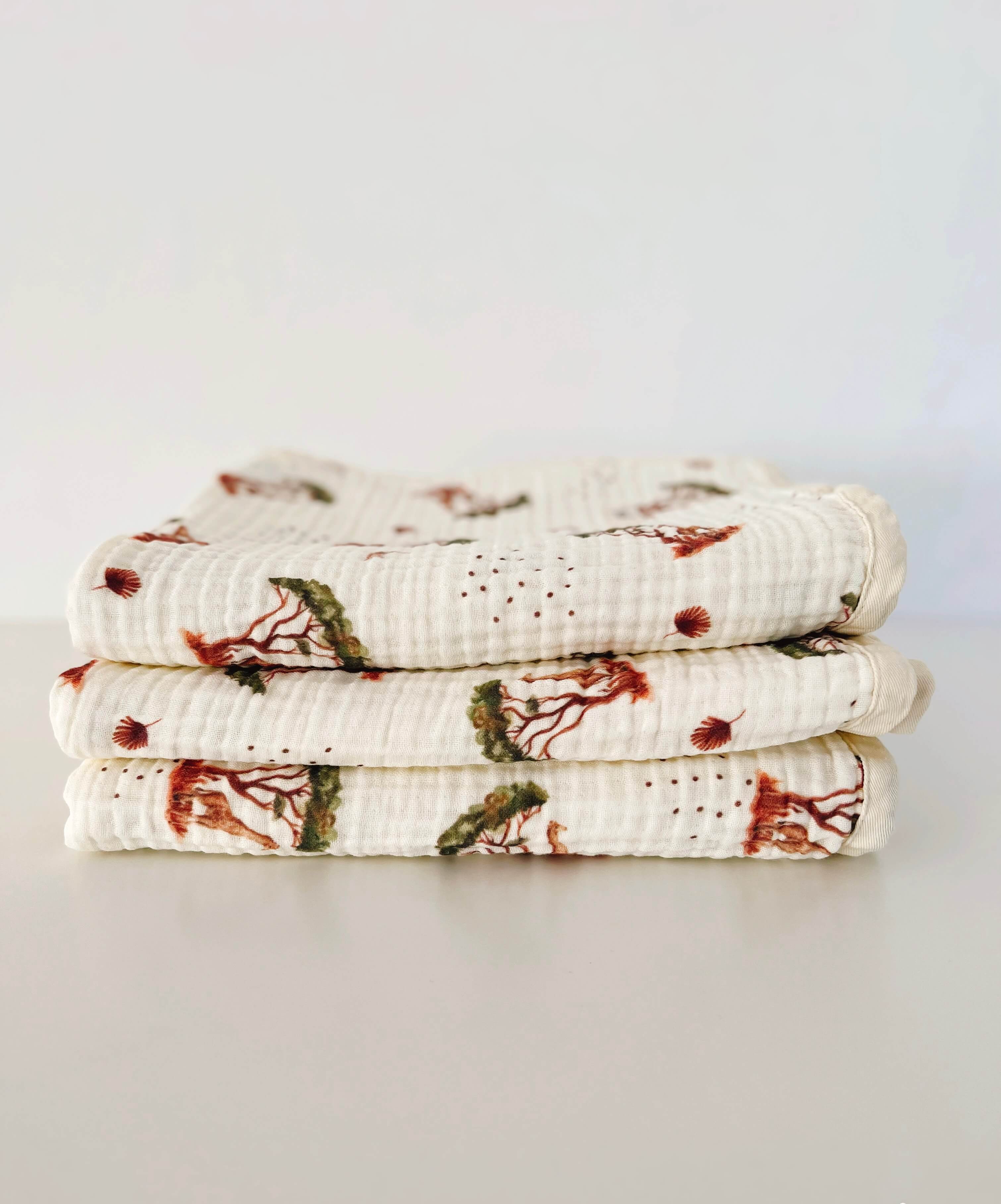 XL Premium Musselin Baby Decke 4-Layer "GIRAFFI"