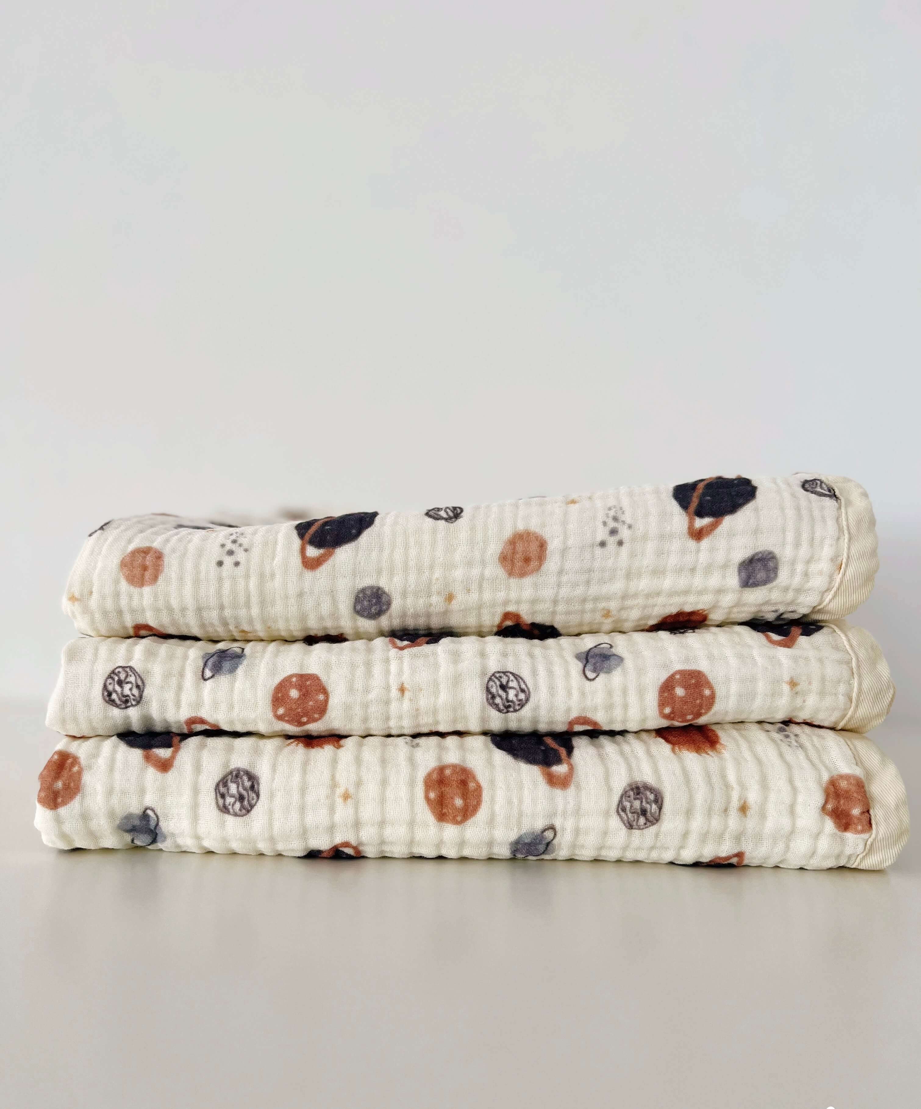 XL Premium Muslin Baby Blanket 4-ply "UNIVERSE"