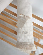 Load image into Gallery viewer, XL Premium Muslin Blanket with Fringes &quot;VINTAGE NEA&quot;
