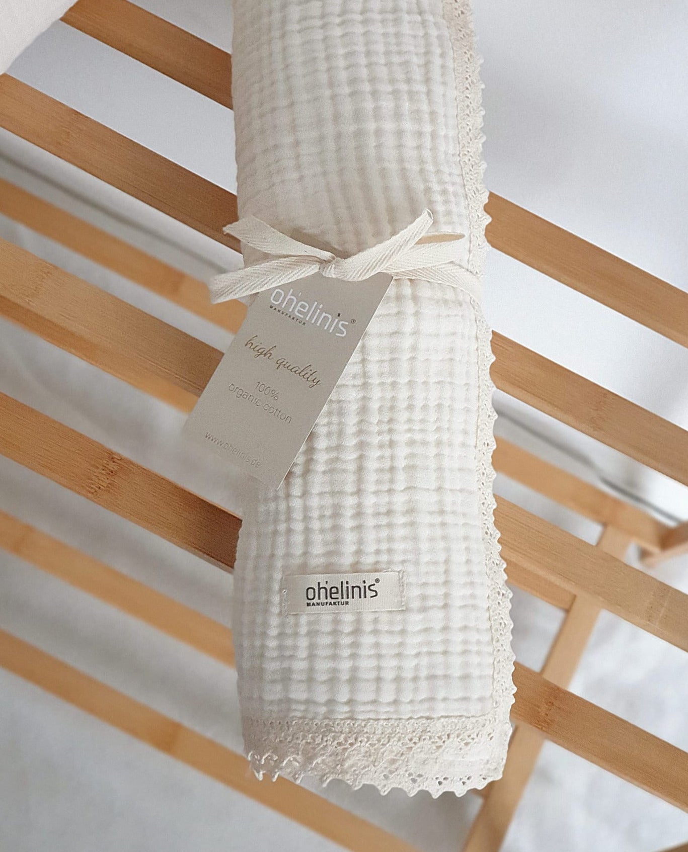 XL Premium Muslin Blanket with Fine Lace "VINTAGE NEA"