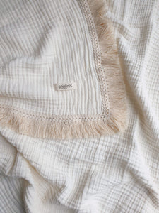 XL Premium Muslin Blanket with Fringes "VINTAGE NEA"