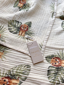 Premium Muslin Baby Blanket 4-Ply "LION"
